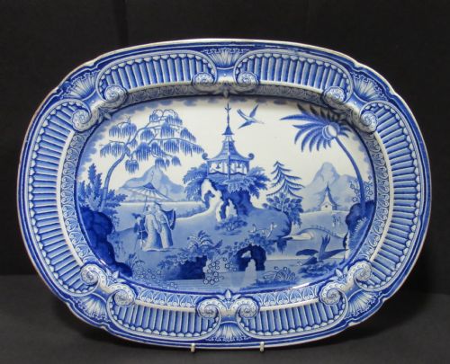 Good English Blue and White Pottery Serving Plate C1820
