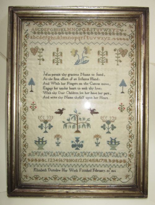 Fine English Georgian Sampler Elizabeth Dumelow 1814
