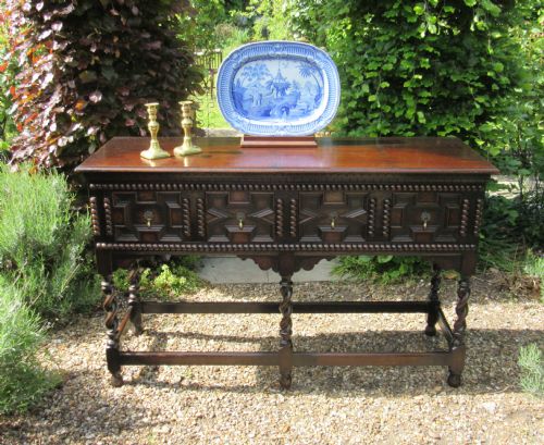 Antique Jacobean Style Oak Dresser C1920