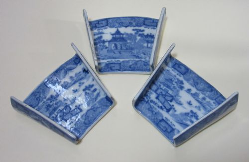 Set of Early 19th Century English Pearlware Asparagus Servers C1810