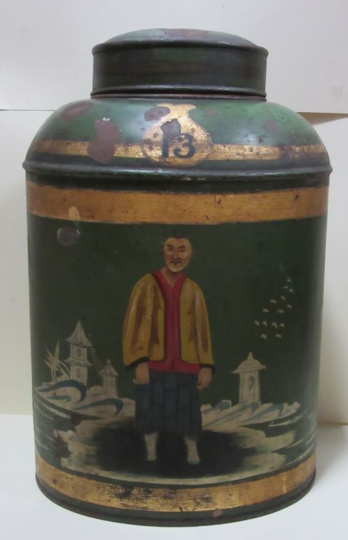 Antique English Toleware Tea Canister C1850 Parnall & Sons