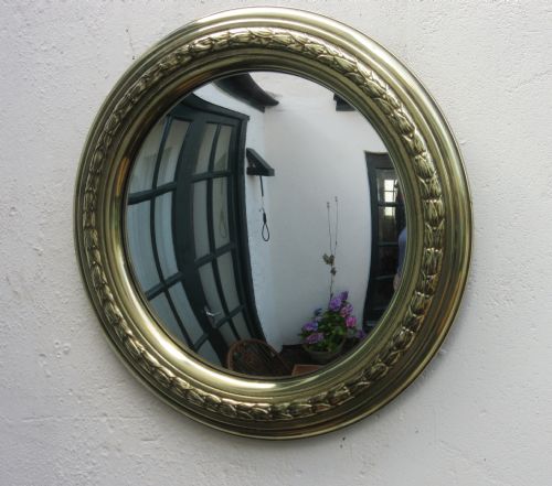 Circular Brass Convex Mirror