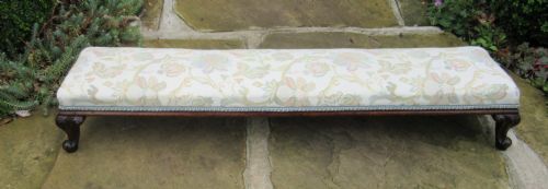 Victorian Walnut Long Fender Stool C1860