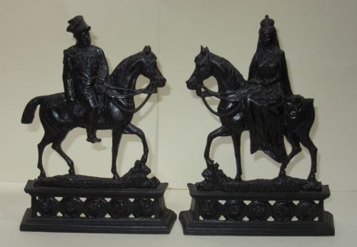 Fine Pair of English Cast Iron Royal Figures C1902