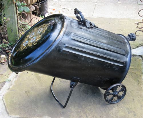 Unusual Toleware Wheeled Coal Bin C1850