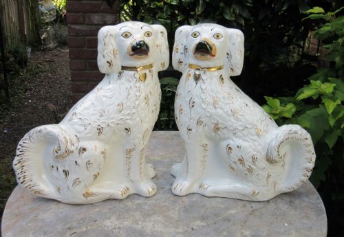 Large Pair of Antique Staffordshire Dogs C1880