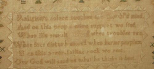 fig 2. FINE ANTIQUE TICKFORD SCHOOL SAMPLER 1847