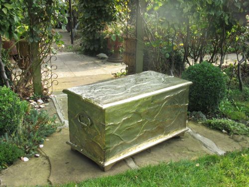 Unusual Colonial Decorated Brass Chest C1920