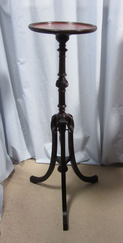 Edwardian Mahogany Flame & Swag Torchere