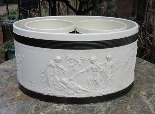 RARE ENGLISH ADAMS STONEWARE WINE COOLER C1820 - ADDITIONAL PHOTO 3