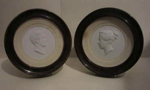 Pair of Victoria & Albert Framed Plaques