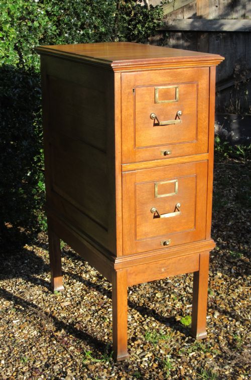 Stylish 1920s Oak Filing Cabinet