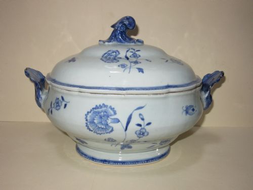 Chinese Blue & White Tureen & Cover C1800