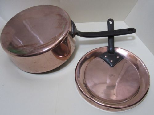Fine Large Copper Saute Pan & Cover South Kensington