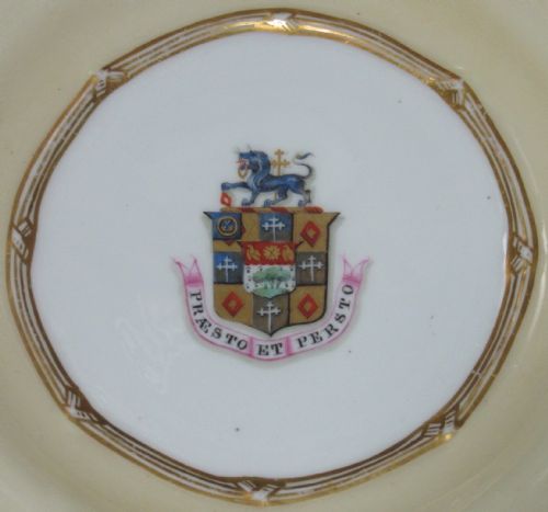 fig 1. ARMORIAL DESSERT SERVICE PRAESTO ET PERSTO c1840