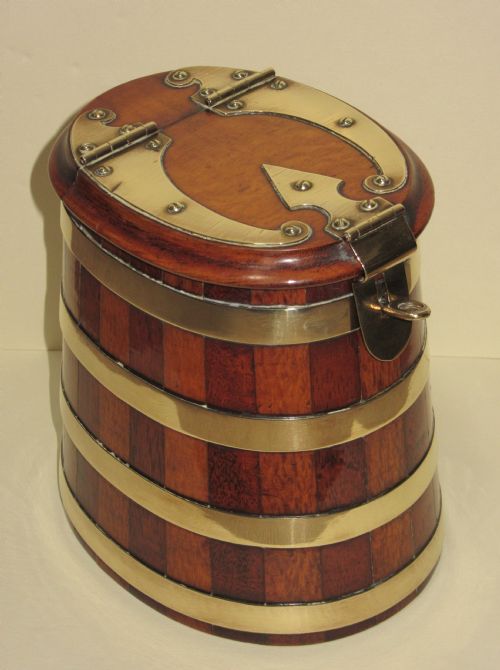 Fine Mahogany & Sycamore Coopered Box C1870