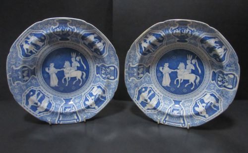 Pair of English Pearlware Dishes Royal Provenance C1820