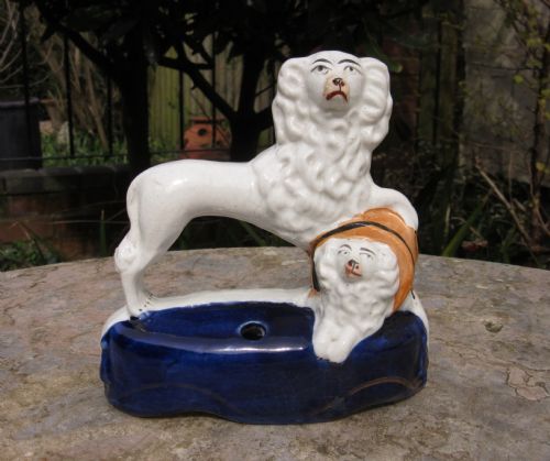Staffordshire Poodle Quill Holder C1860