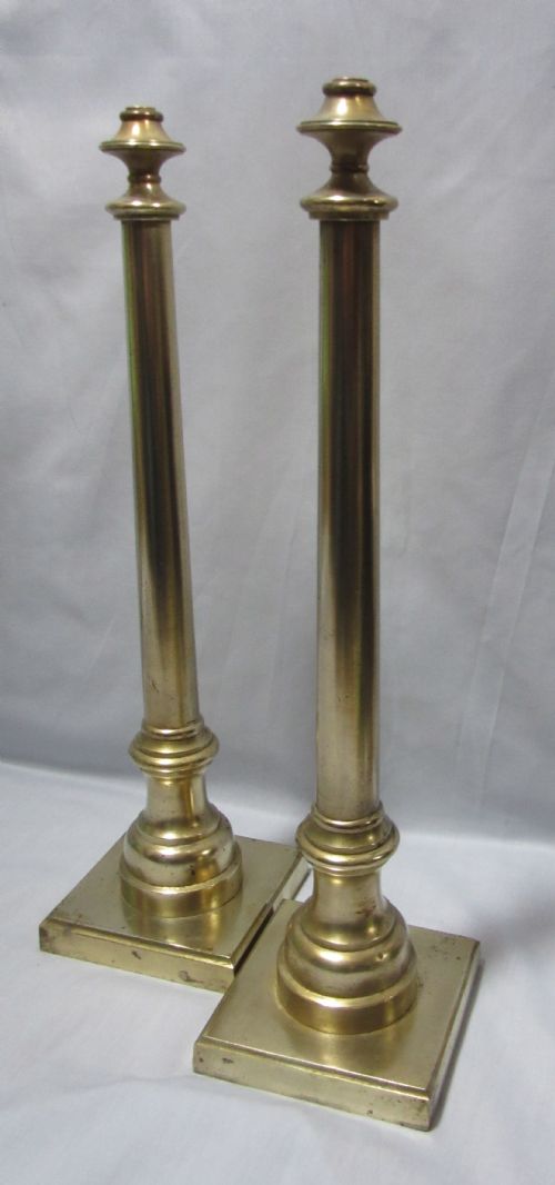 Pair of Tall Brass Table Lamps C1910