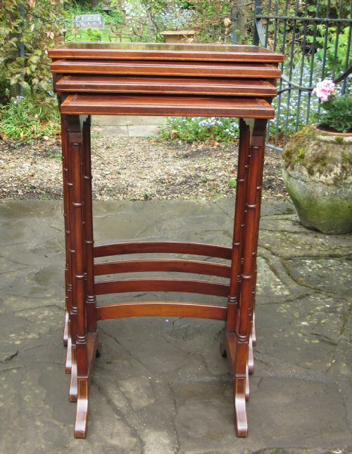 fig 1. FINE INLAID MAHOGANY QUARTETTO NEST OF TABLES c1910