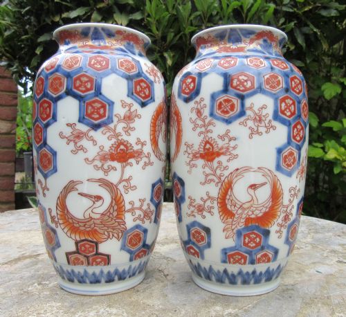 Pair of Japanese Imari Vases Circa 1880