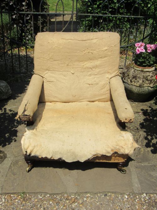 fig 1. ENGLISH HOLLAND & SONS OPEN ARMCHAIR c1850