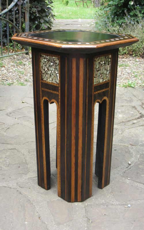 Victorian Eastern-style Inlaid Lamp Table C1900