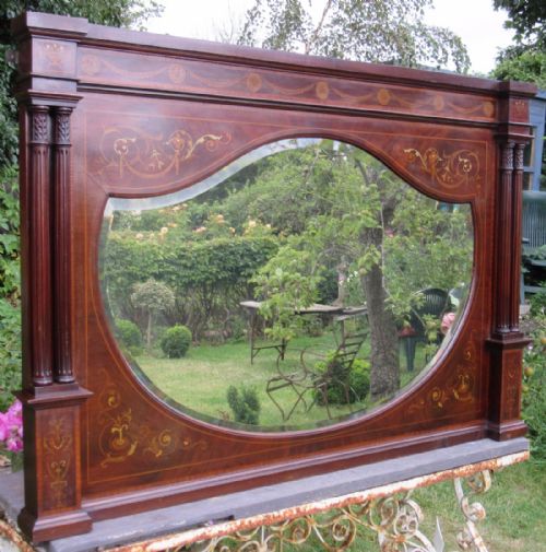 Large Inlaid Mahogany Mirror C1910