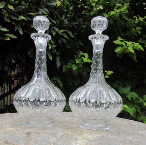 Good Pair of Victorian Cut Glass Decanters