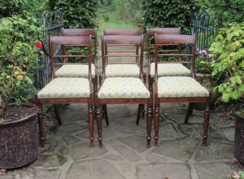 Set of Six Regency Simulated Rosewood Dining Chairs
