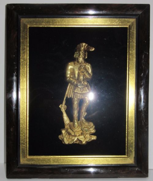 Fine Cased Ormolu Portrait of Scottish Ghillie Highlander