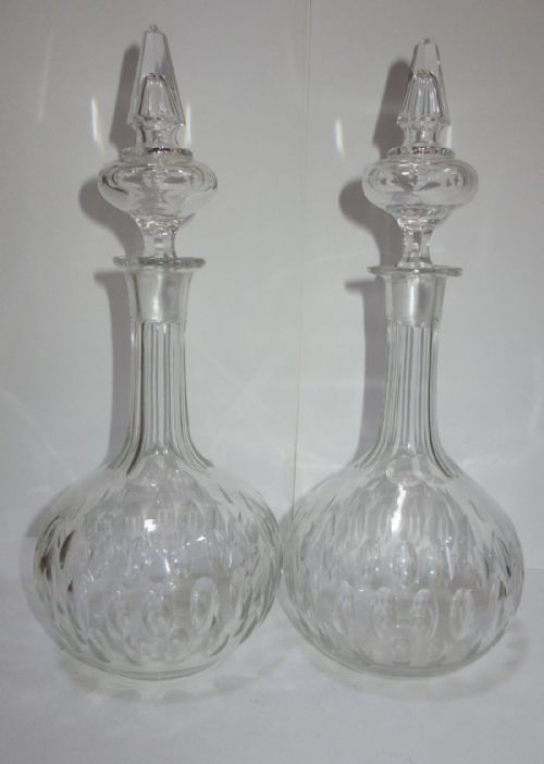 Pair of Victorian Cut Glass Decanters C1880