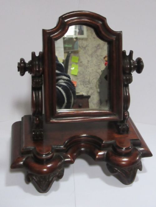 RARE MINIATURE MAHOGANY DRESSING MIRROR CIRCA 1860 - ADDITIONAL PHOTO 1