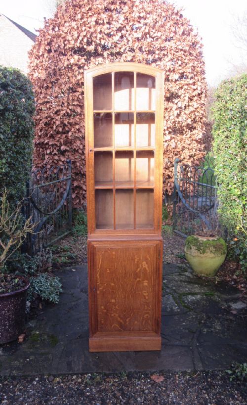 Heals Style Slim Oak Bookcase Circa 1920
