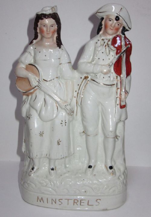 Victorian Staffordshire 'Minstrels' Figure Circa 1880