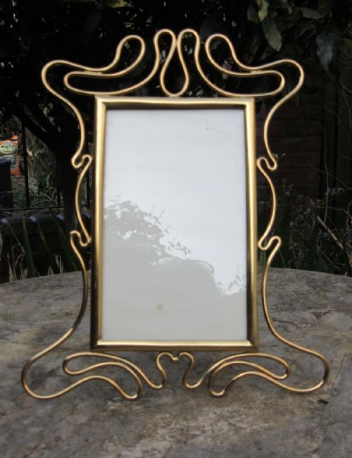 Elegant Art Nouveau Brass Photo Frame