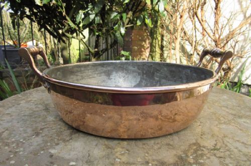 Good Two Handled Copper Pan Stamped 'Toomer'