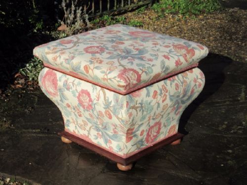 Shapely Victorian Mahogany Ottoman C1860