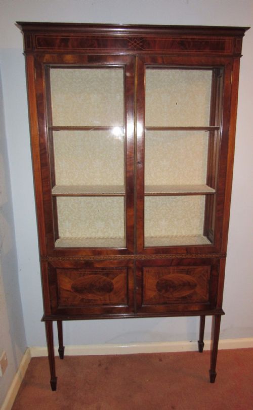 Edwardian Inlaid Mahogany Display Cabinet C1910