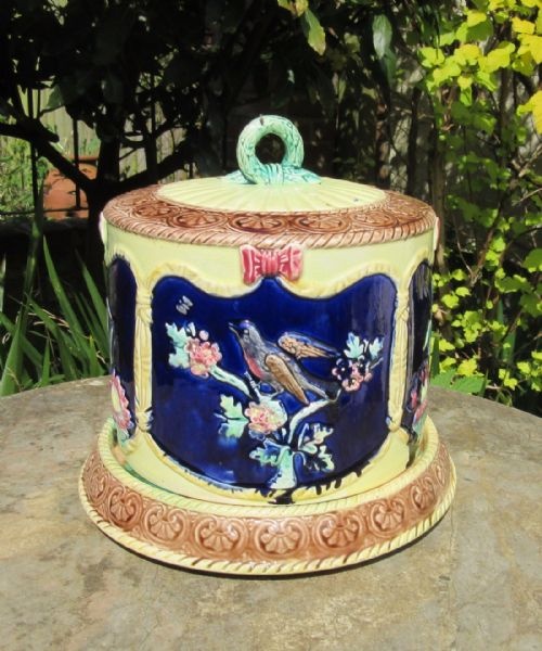 Thomas Forester English Majolica Cheese Dome C1880