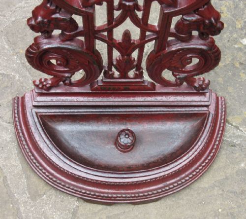 SUPER VICTORIAN CAST IRON STICK STAND 1877 - ADDITIONAL PHOTO 1