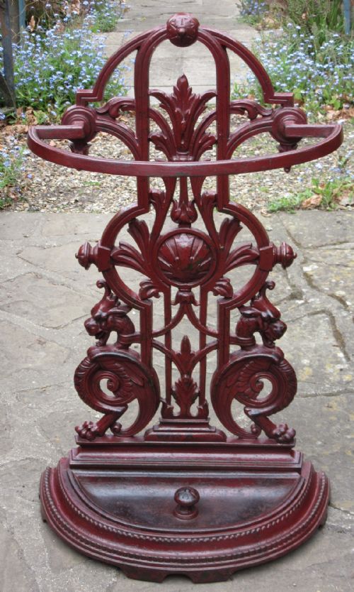 SUPER VICTORIAN CAST IRON STICK STAND 1877 - ADDITIONAL PHOTO 3