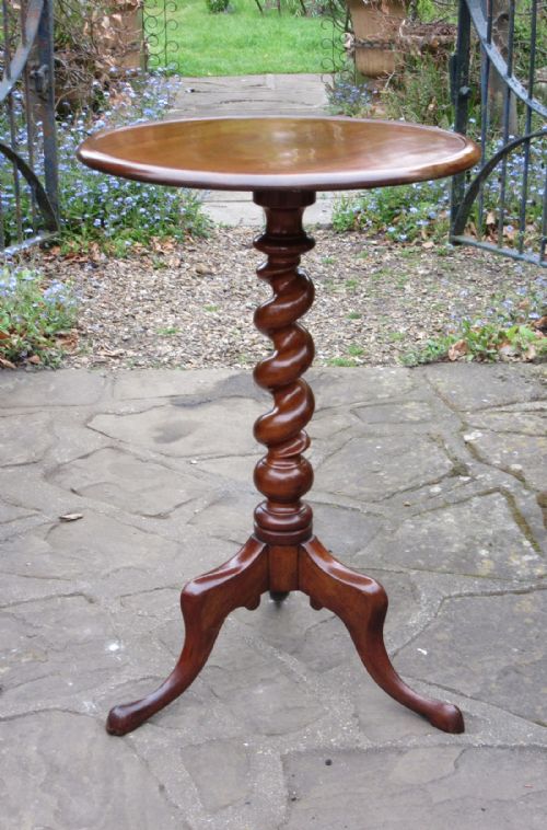 Mahogany Tripod Table with Barley Twist Column C1870