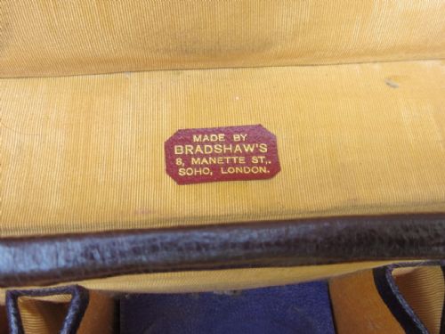 fig 1. EDWARDIAN FITTED LEATHER SUITCASE by BRADSHAWS of SOHO