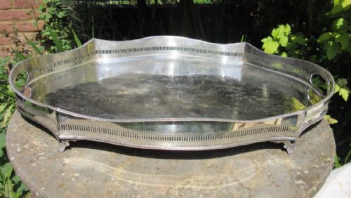 Large English Silver Plated Serving Tray C1910