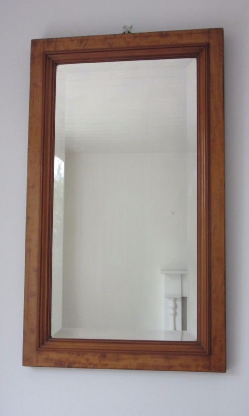 Victorian Satinwood Bevelled Glass Mirror