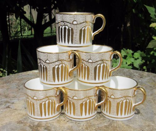 Set of Six English Porcelain Coffee Cans C1840