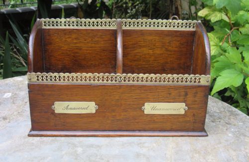 Edwardian Oak Correspondence Box C1910