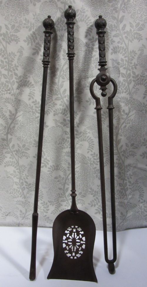 Set of 19th Century Steel Fire Irons