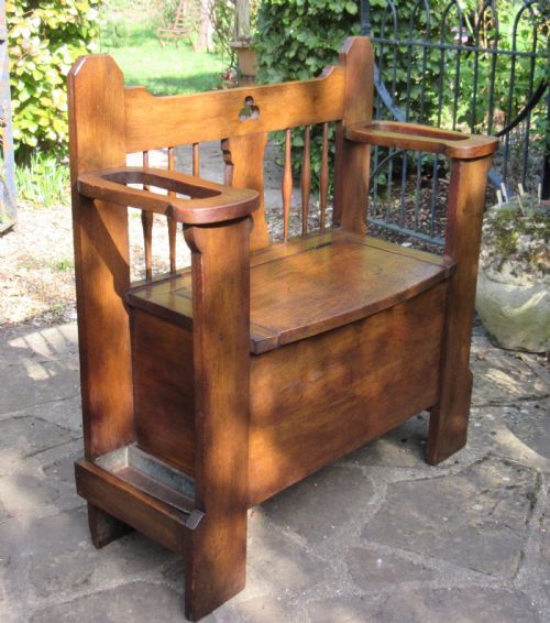 Arts & Crafts Oak Hall Bench Umbrella Stand